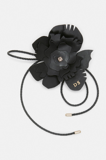 Dorothee Schumacher Handmade leather flower accessory black