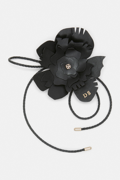 Dorothee Schumacher Handmade leather flower accessory black