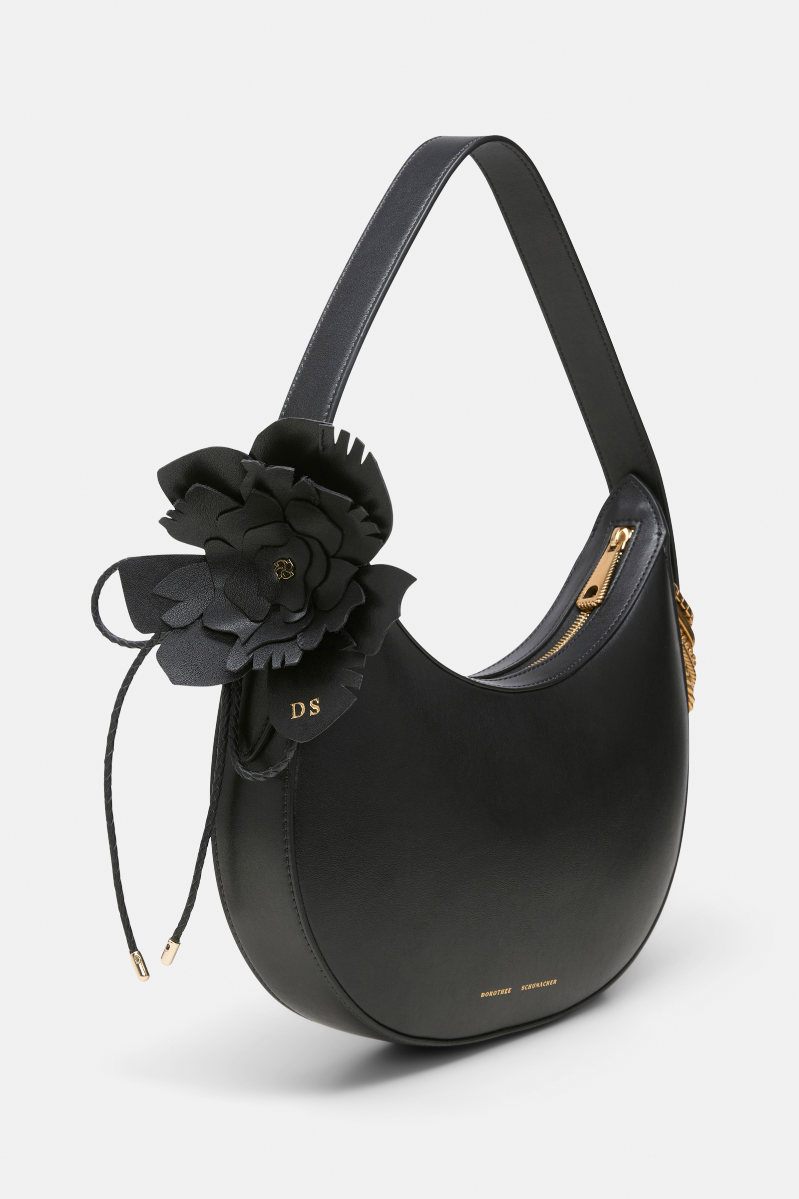 Dorothee Schumacher Handgefertigtes Flower-Accessoire aus Leder black
