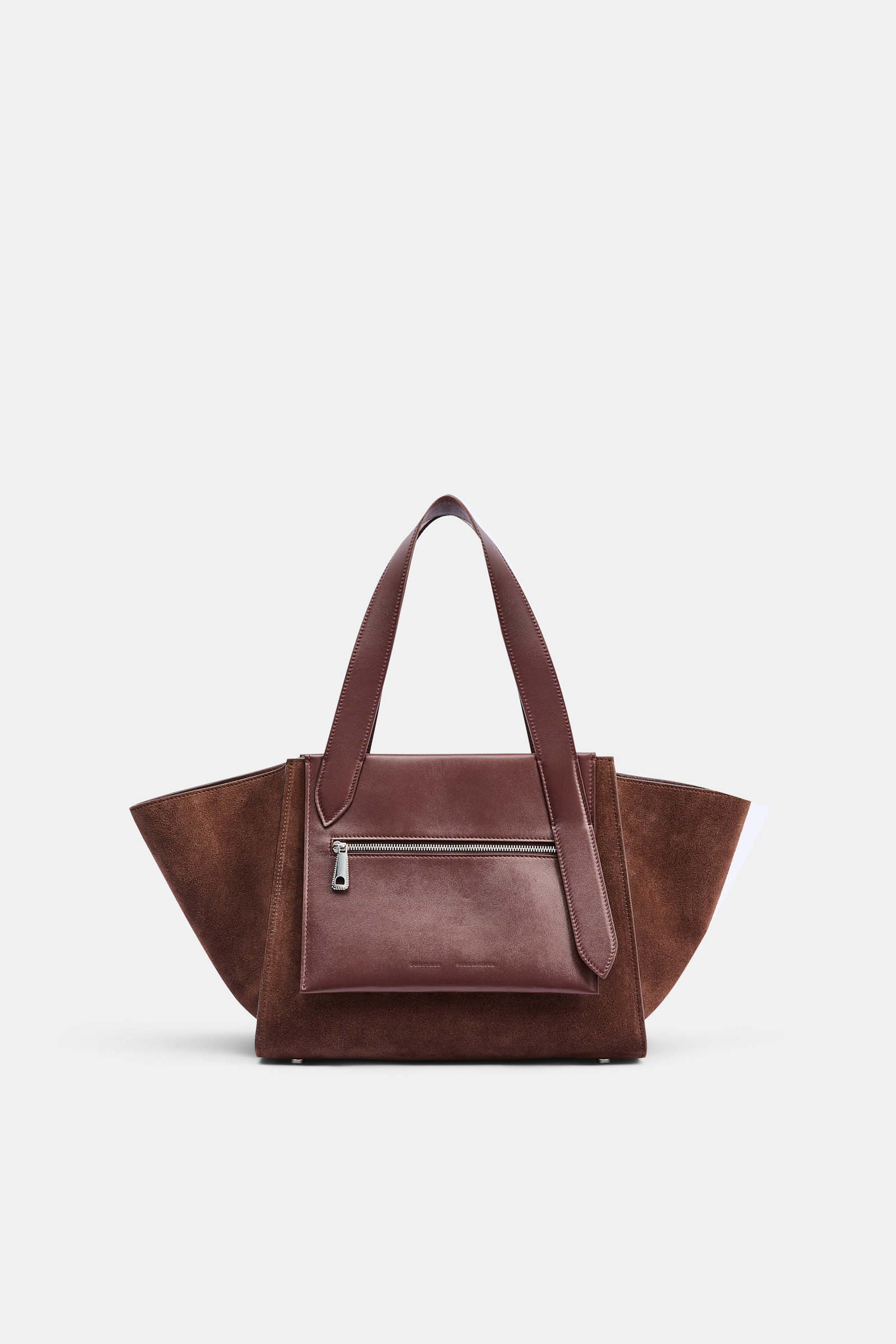 Dorothee Schumacher Horizontale Tote Bag aus Kalbswildleder sequoia Product Front View