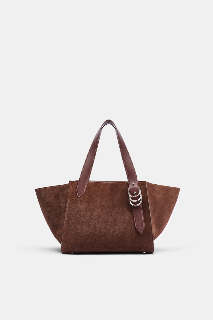 Dorothee Schumacher Horizontale Tote Bag aus Kalbswildleder sequoia Product Detail View