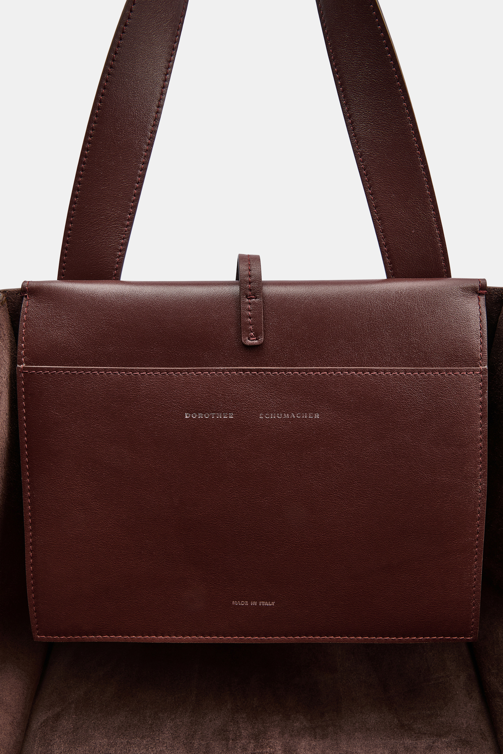 Dorothee Schumacher Horizontale Tote Bag aus Kalbswildleder sequoia Product Detail View