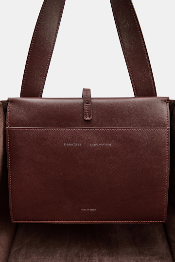 Dorothee Schumacher Horizontal tote bag in calf suede sequoia Product Detail View