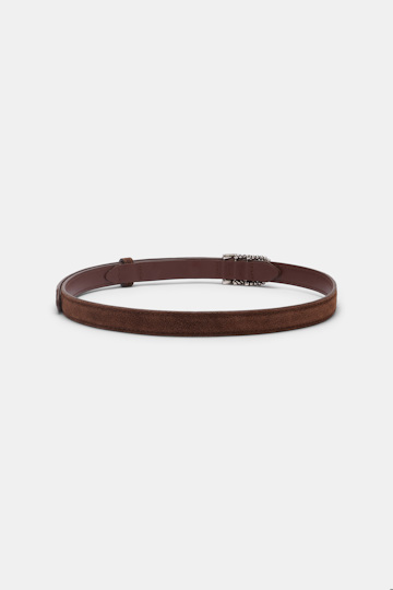 Dorothee Schumacher Suede belt with D-ring hardware sequoia Product Detail View
