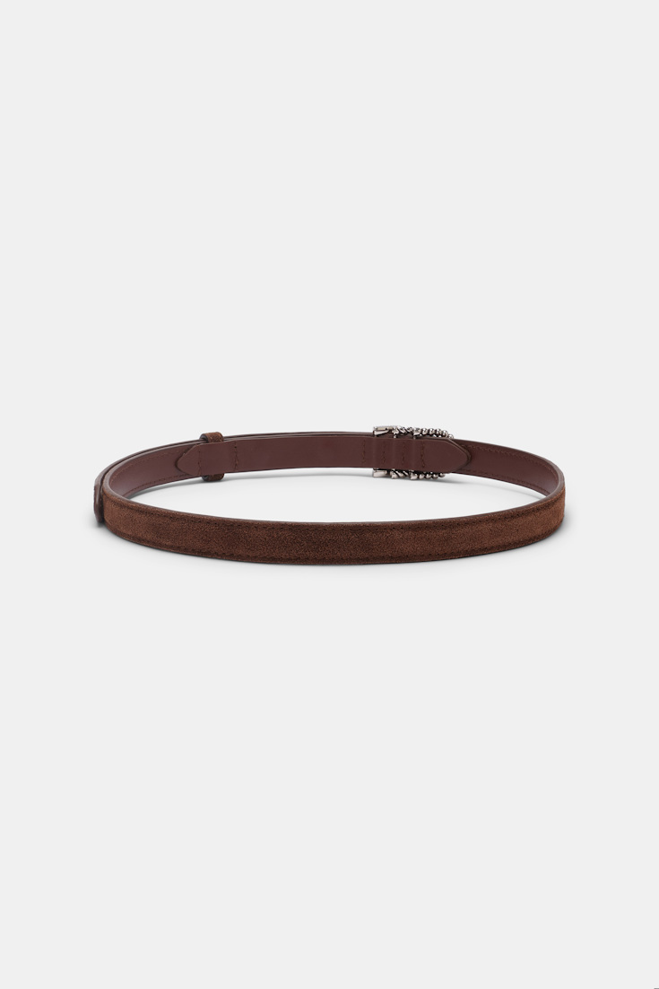 Dorothee Schumacher Gürtel aus Kalbsveloursleder mit D-Rings sequoia Product Detail View