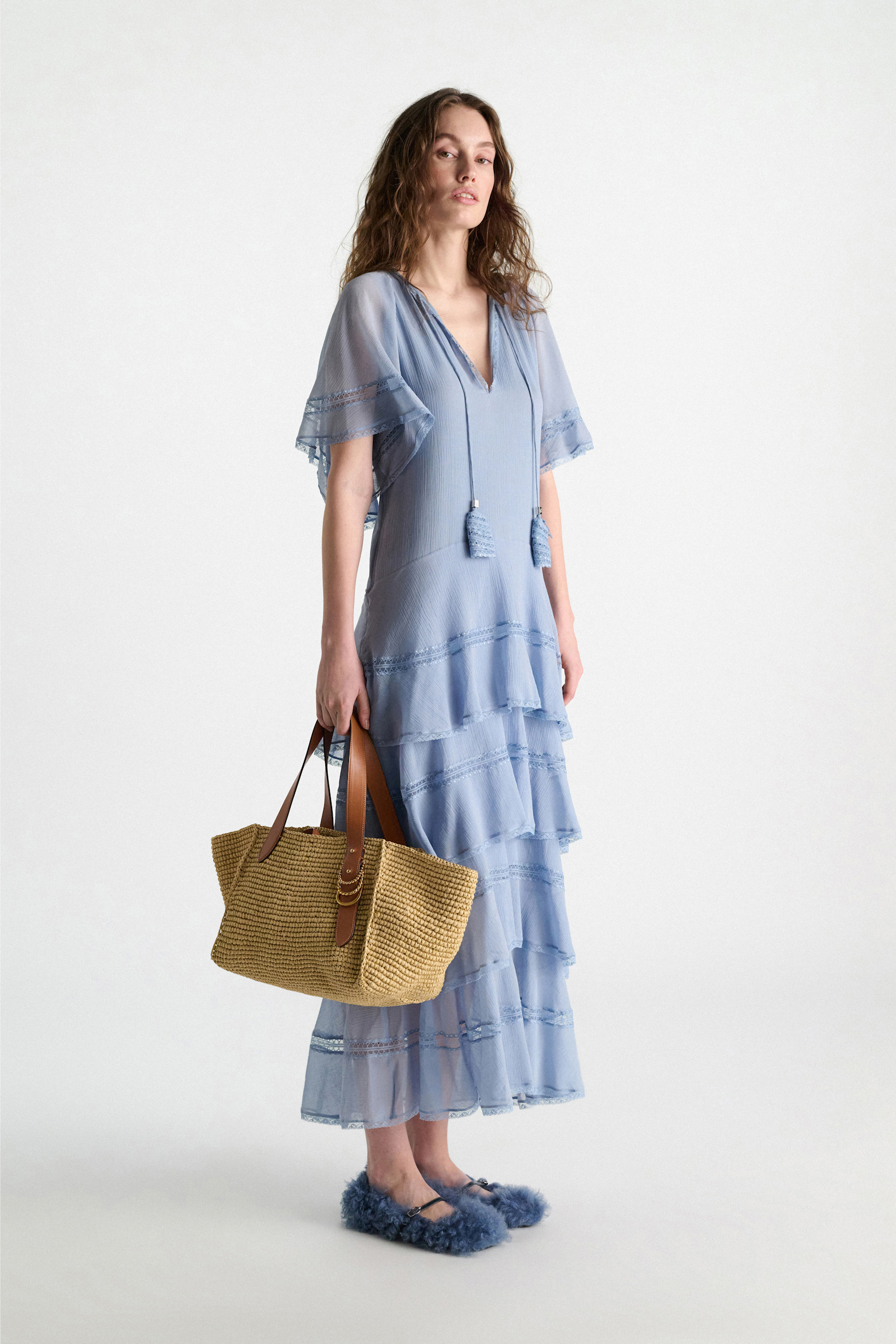 Dorothee Schumacher Tote Bag aus handgehäkeltem Raffia raffia/tan