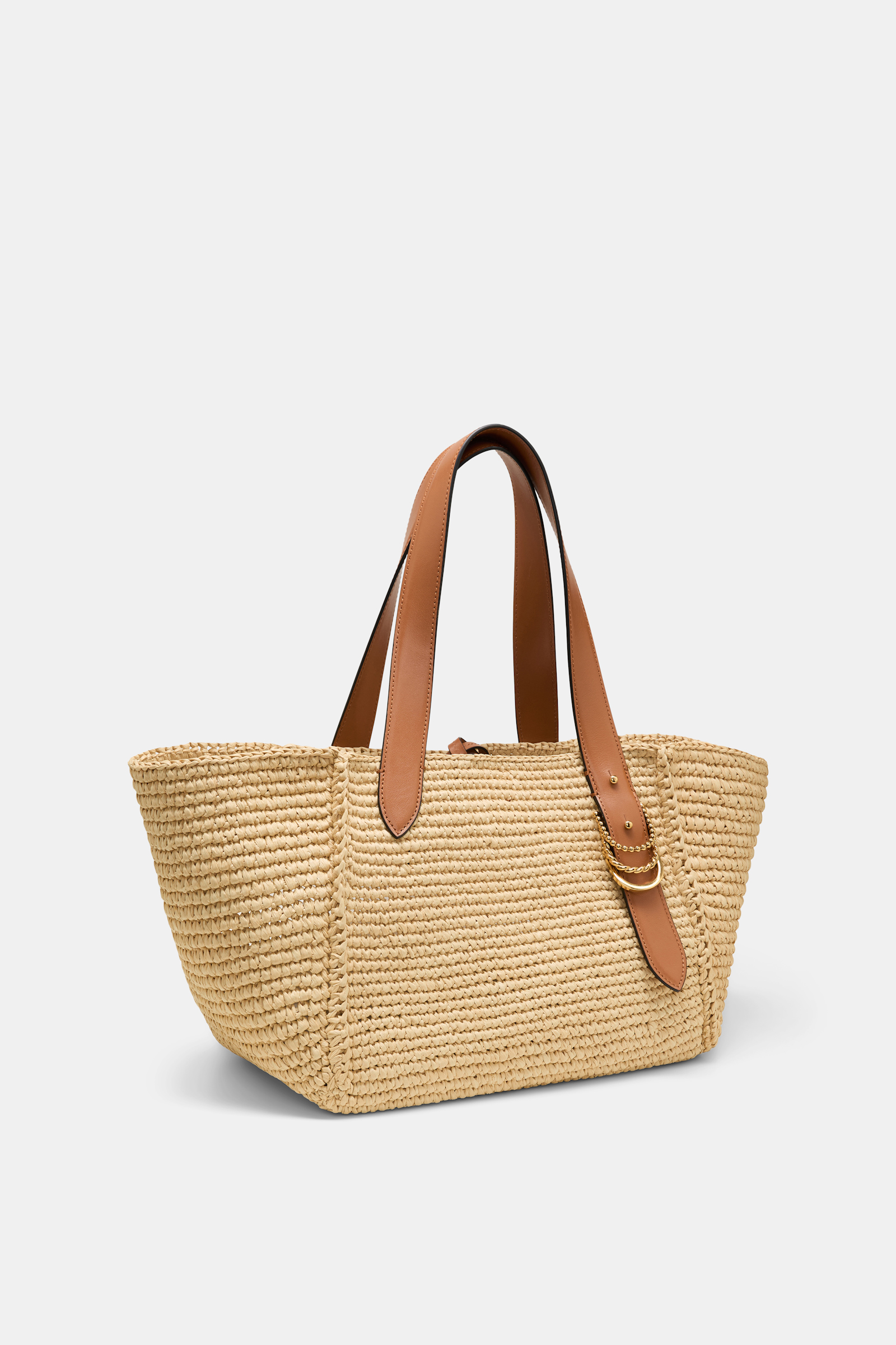 Dorothee Schumacher Tote Bag aus handgehäkeltem Raffia raffia/tan