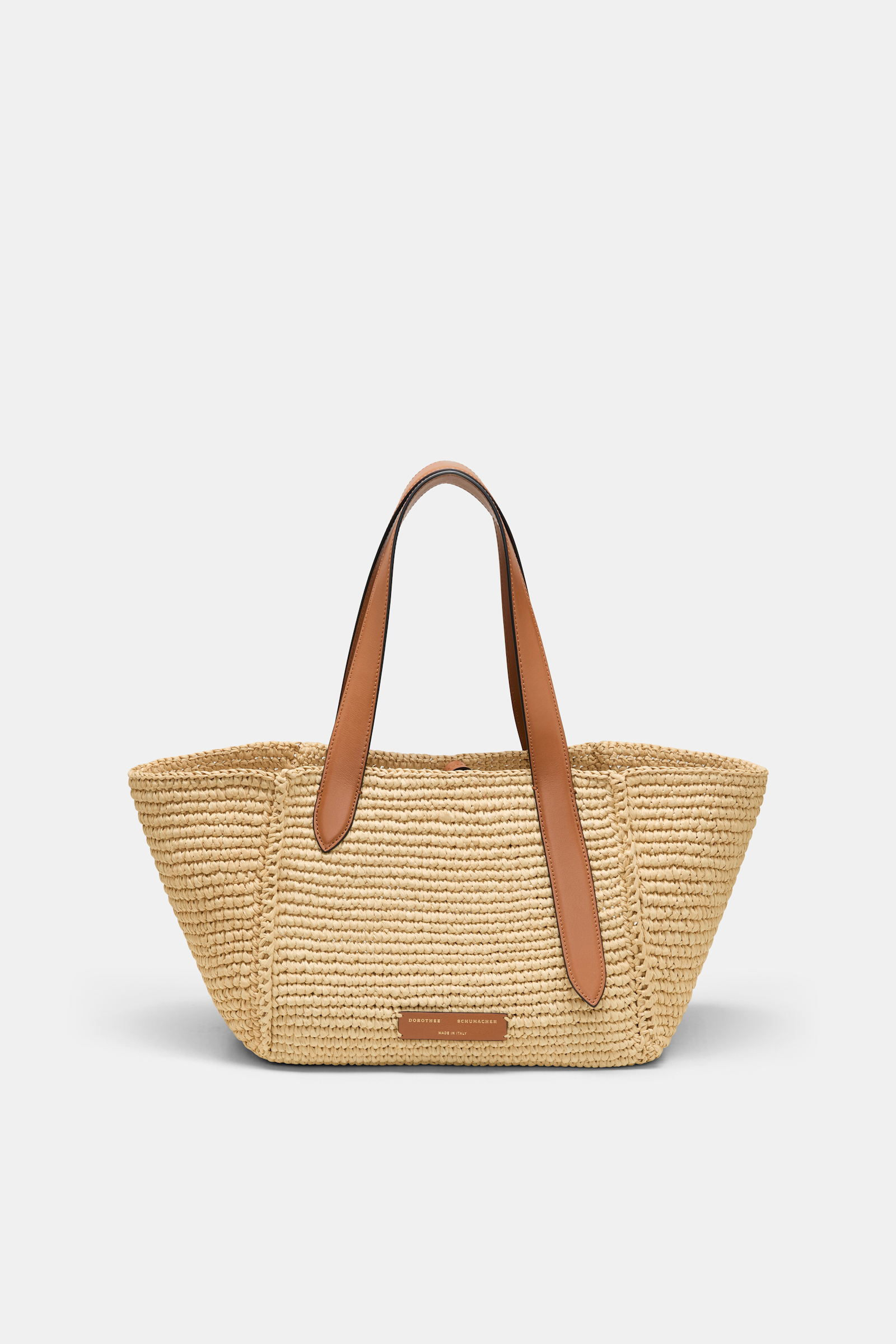 Dorothee Schumacher Tote Bag aus handgehäkeltem Raffia raffia/tan