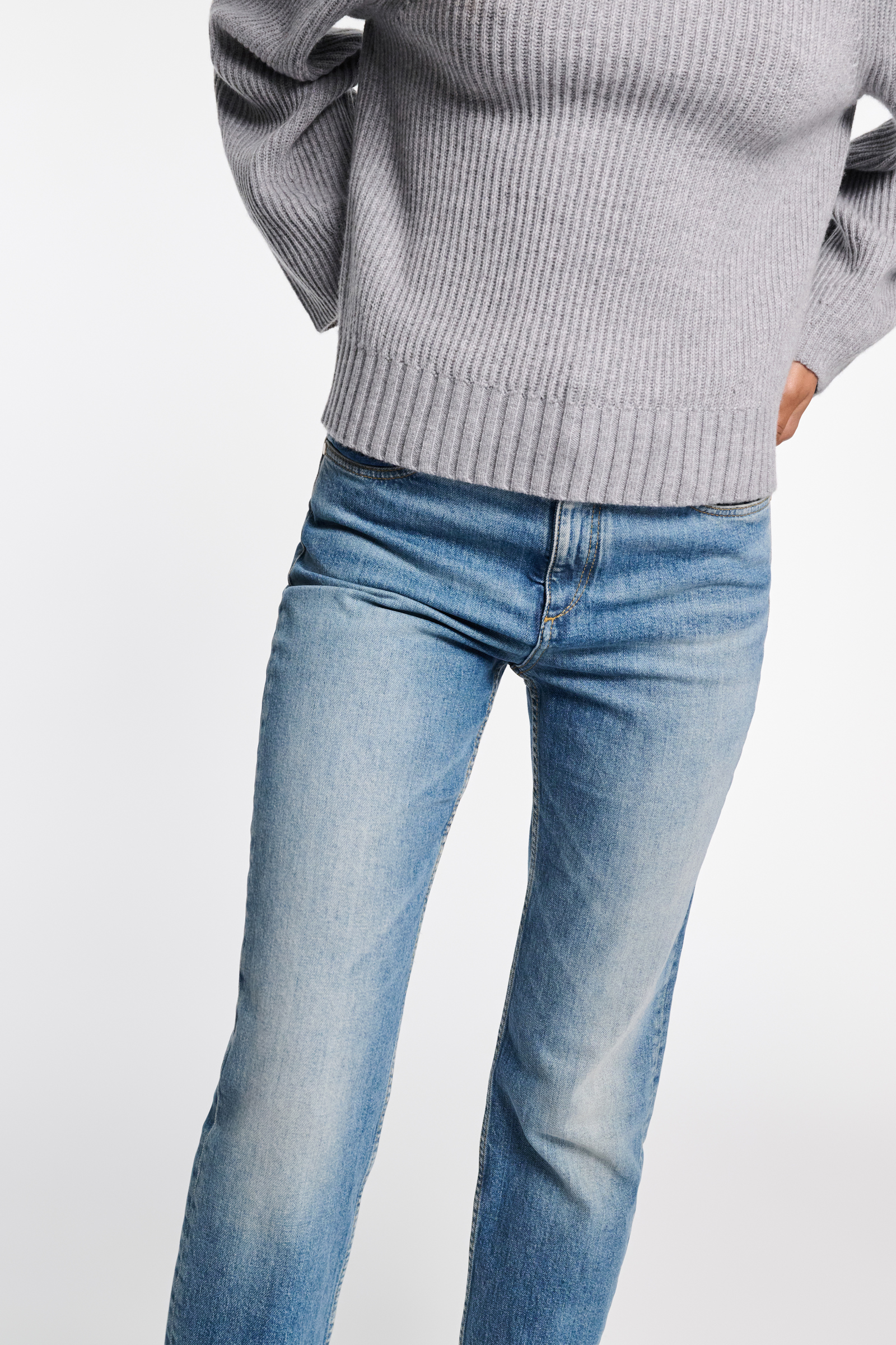 Dorothee Schumacher Gerippter Rundhalspullover aus Merino und Kaschmir medium grey