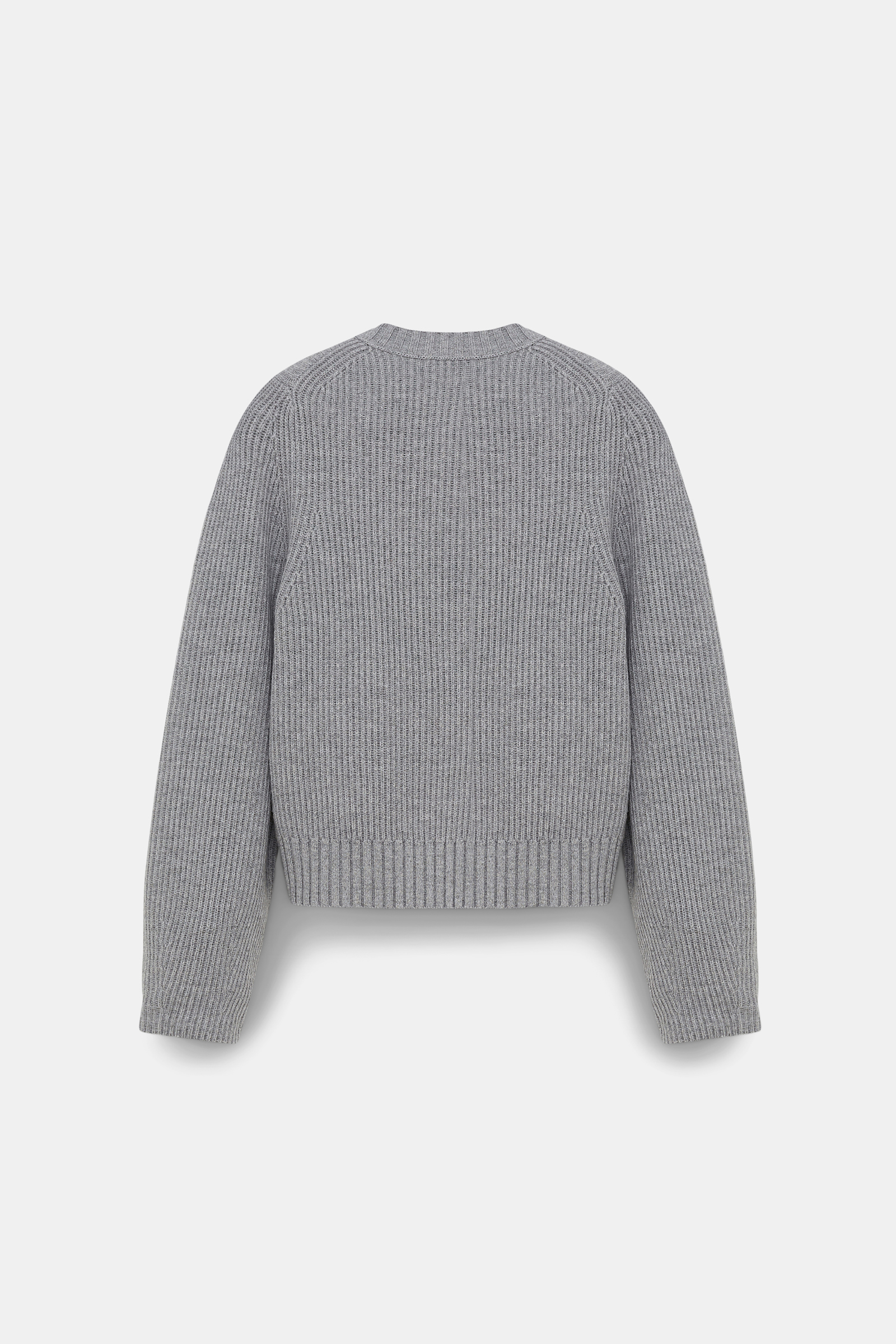Dorothee Schumacher Gerippter Rundhalspullover aus Merino und Kaschmir medium grey