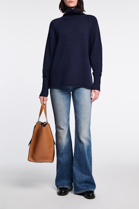 Dorothee Schumacher Rollkragenpullover aus Merino und Kaschmir true navy