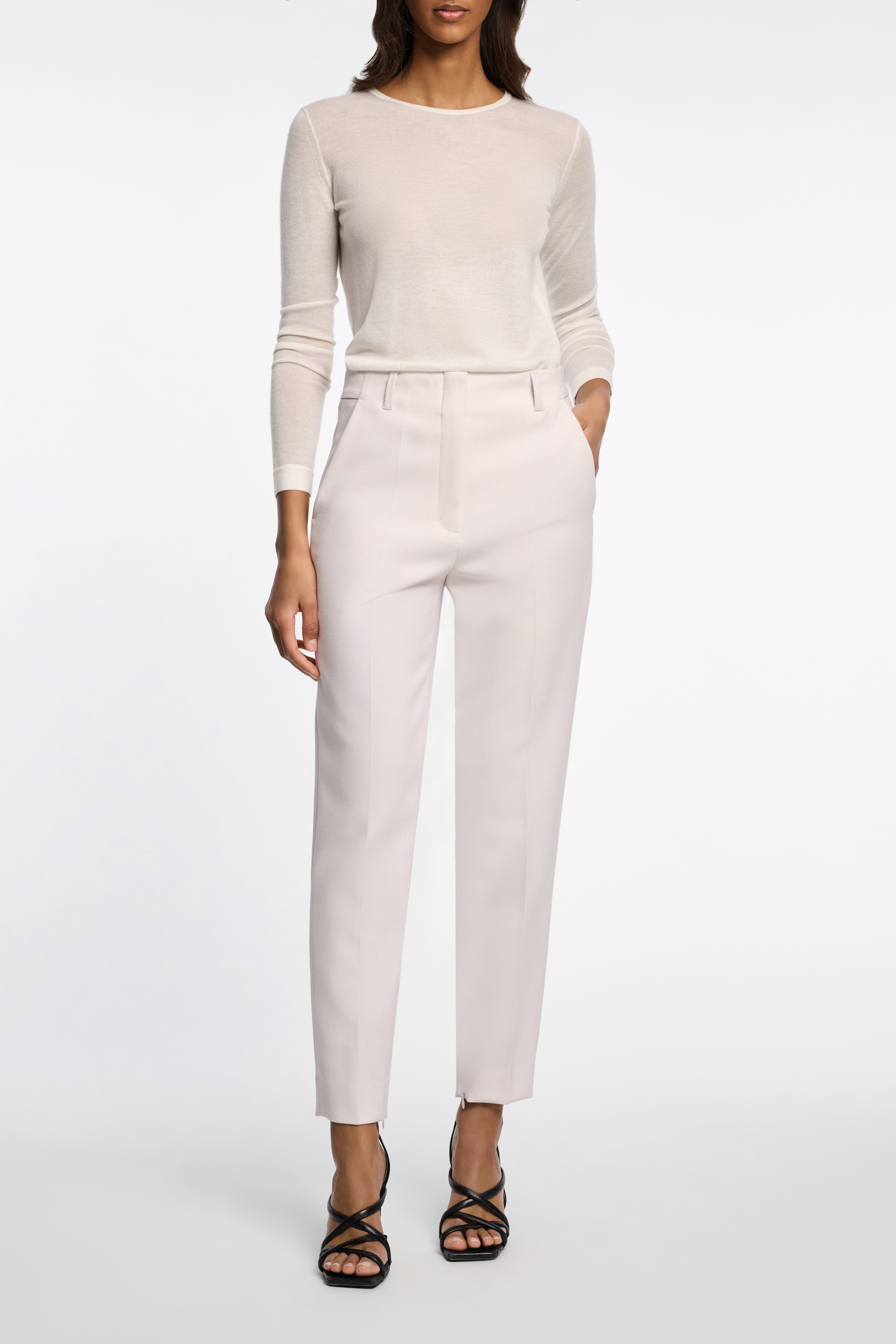 Dorothee Schumacher Rundhalspullover aus Kaschmir camellia white