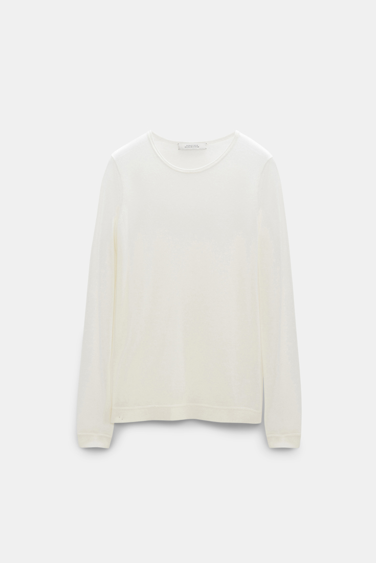 Dorothee Schumacher Rundhalspullover aus Kaschmir camellia white