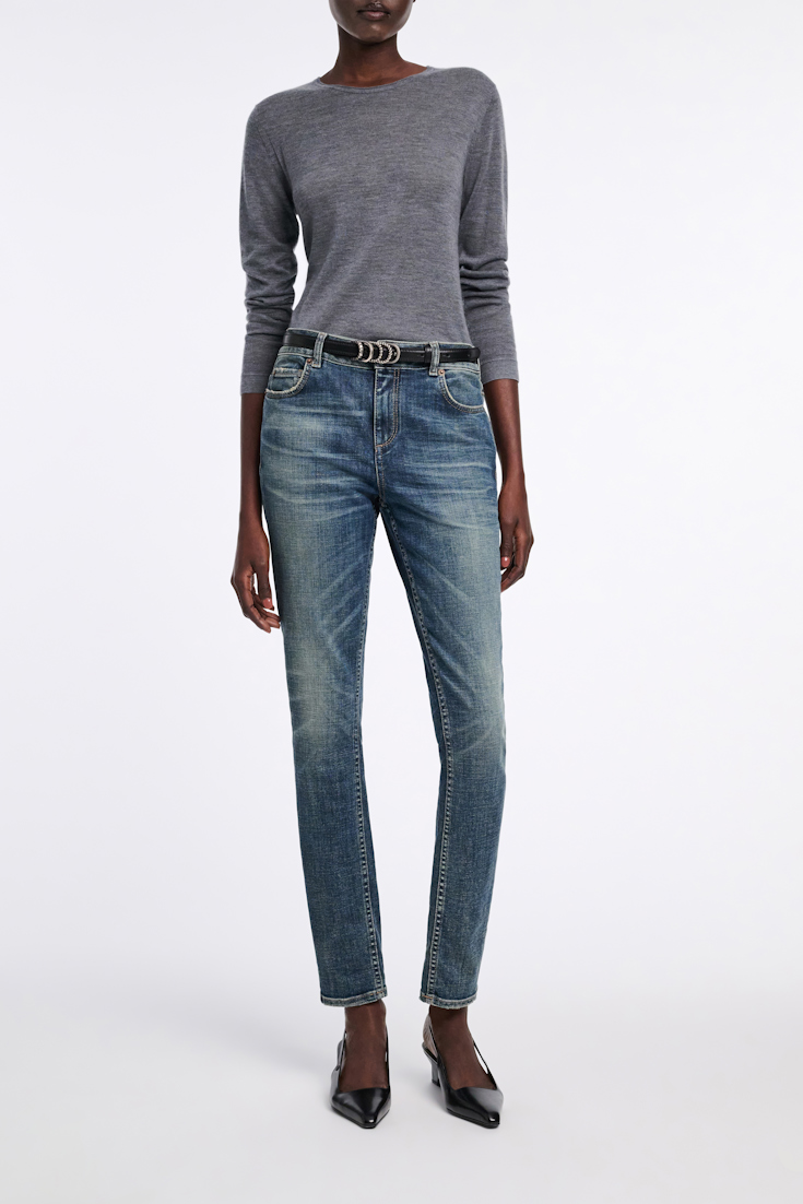 Dorothee Schumacher Rundhalspullover aus Kaschmir basalt grey