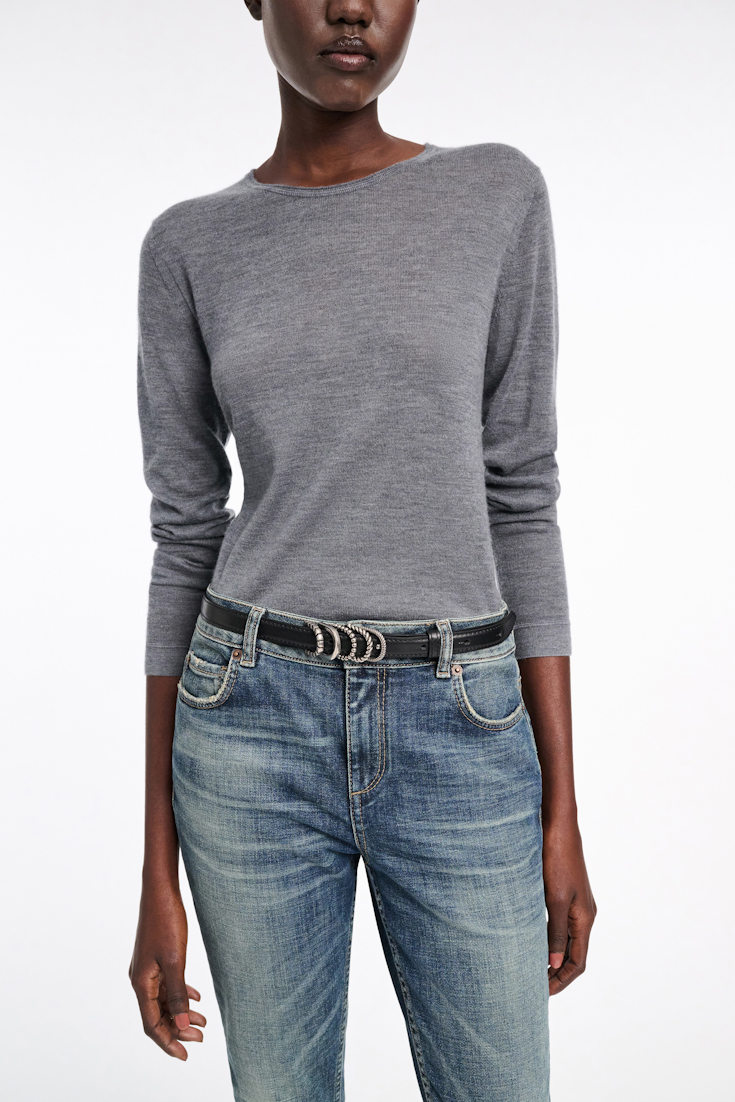 Dorothee Schumacher Rundhalspullover aus Kaschmir basalt grey