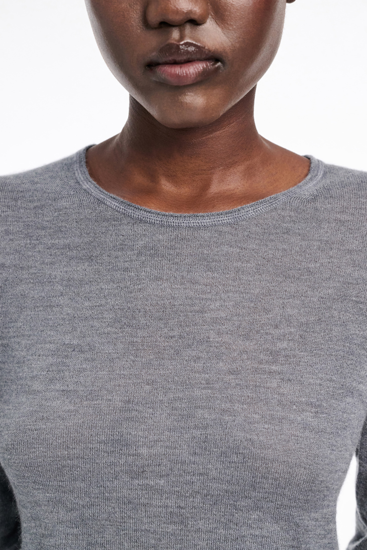 Dorothee Schumacher Rundhalspullover aus Kaschmir basalt grey
