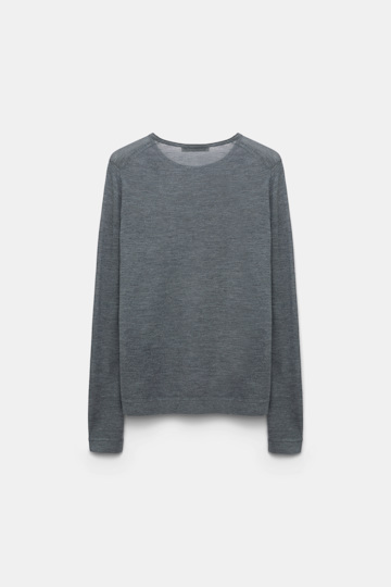 Dorothee Schumacher Round neck sweater in pure cashmere basalt grey