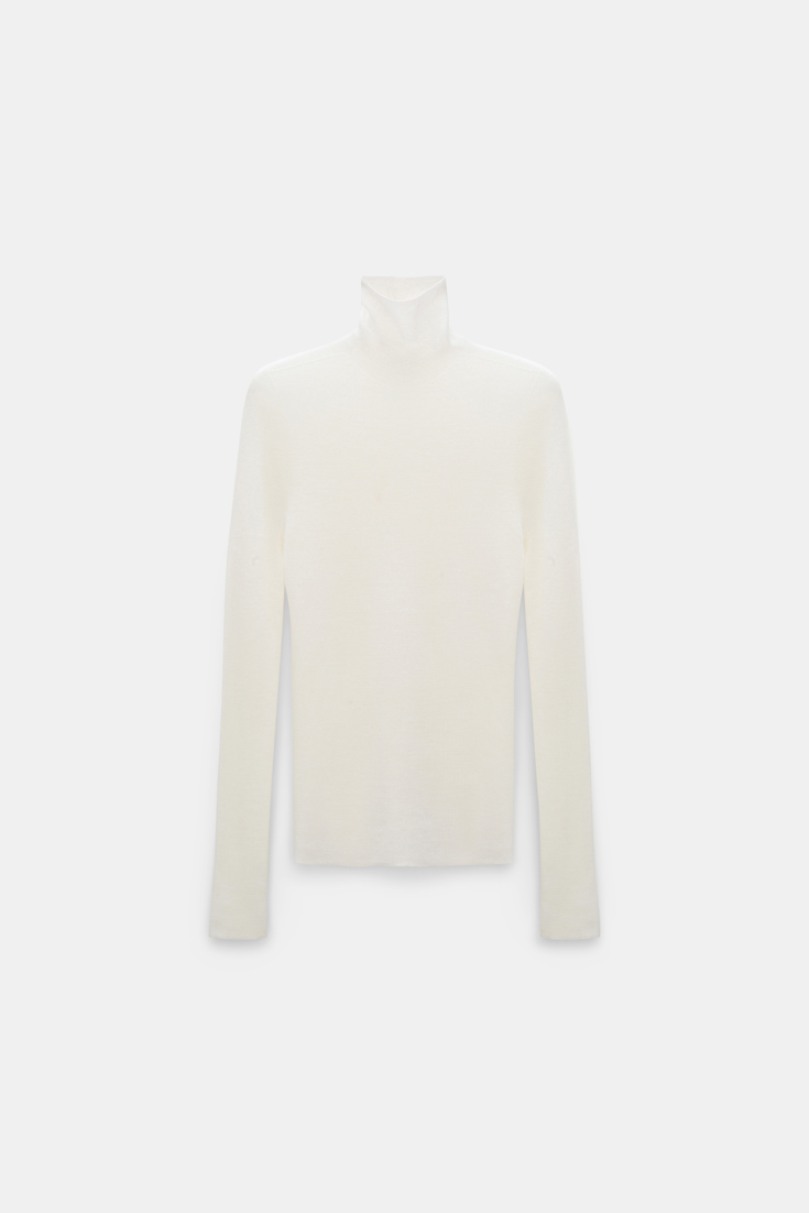 Dorothee Schumacher Rollkragenpullover aus Merino camellia white