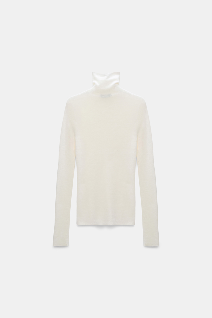 Dorothee Schumacher Rollkragenpullover aus Merino camellia white