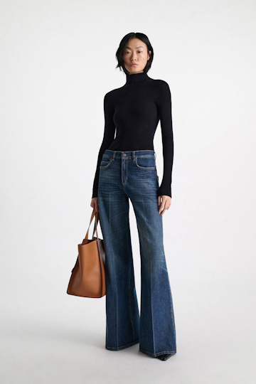 Dorothee Schumacher Seamless turtleneck pullover dark navy