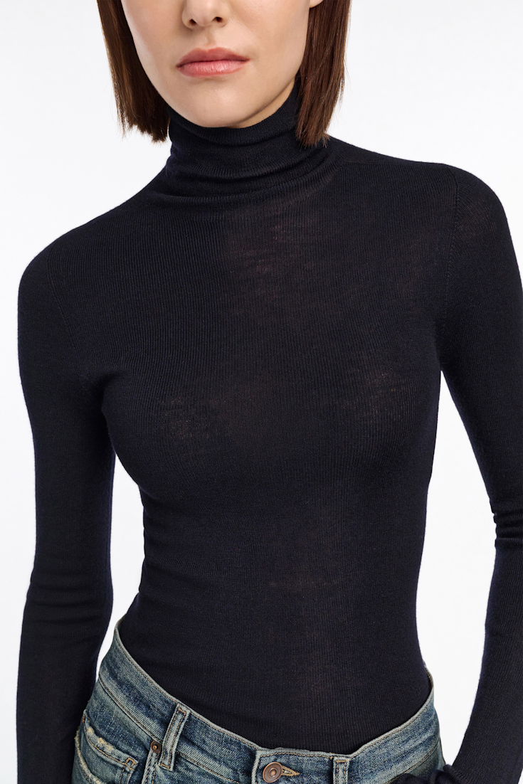 Dorothee Schumacher Rollkragenpullover aus Merino dark navy