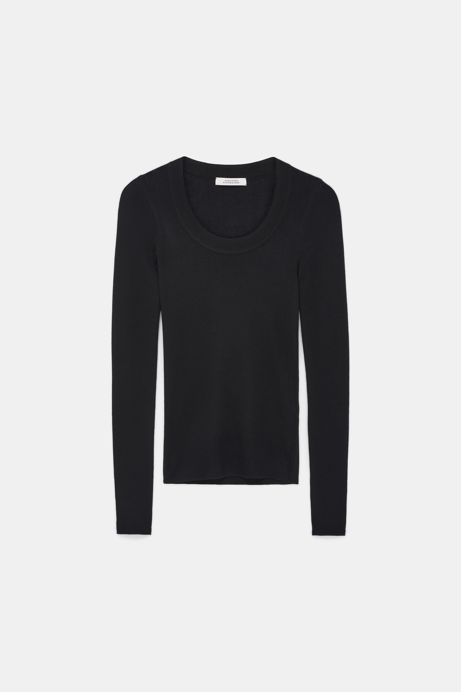 Dorothee Schumacher Pullover with deep scoop neckline pure black