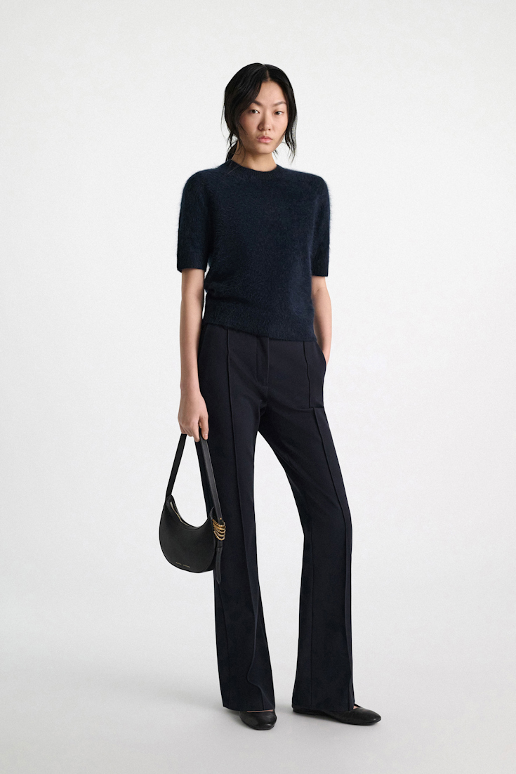 Dorothee Schumacher Merino-cashmere half-sleeve pullover dark navy