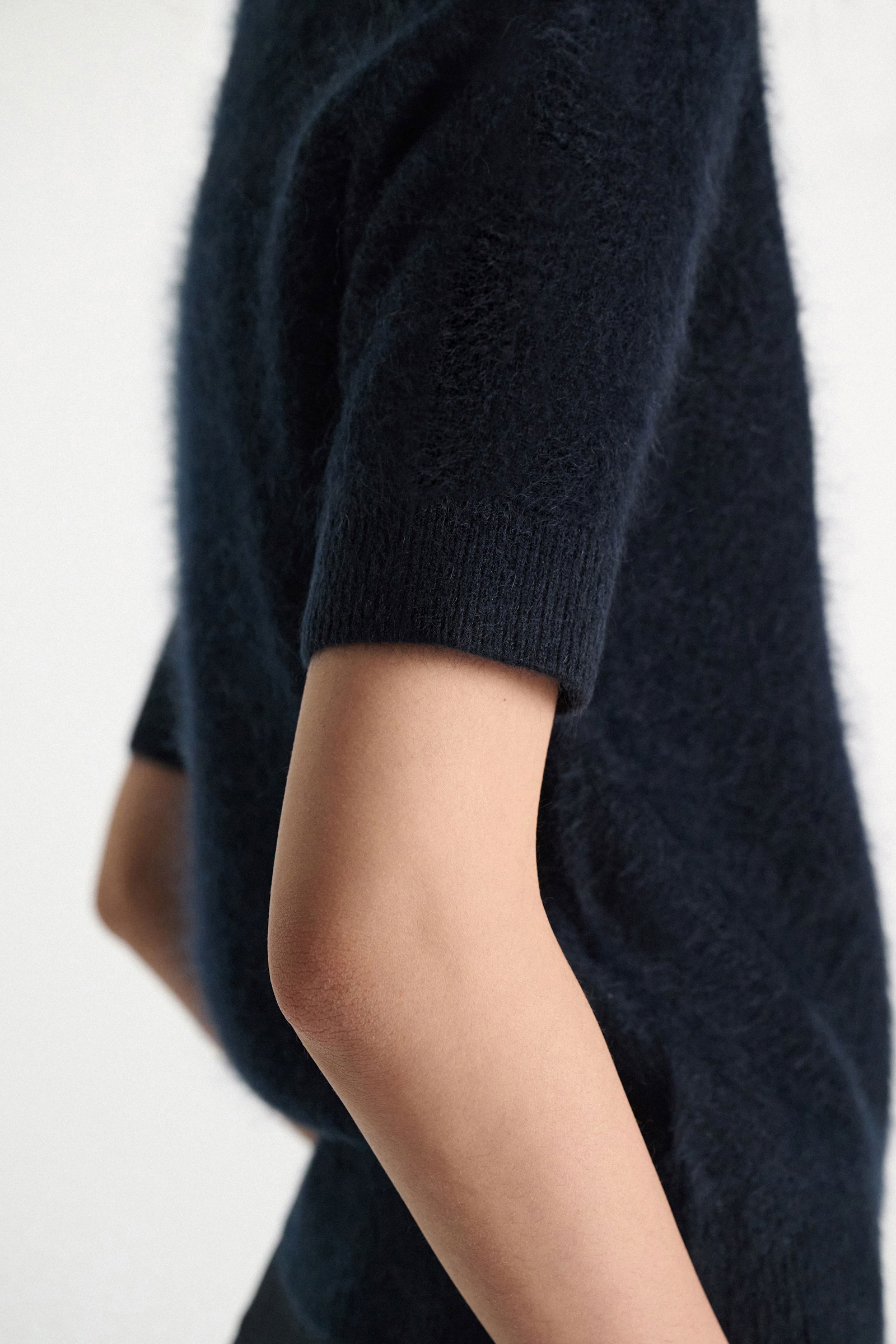 Dorothee Schumacher Merino-cashmere half-sleeve pullover dark navy