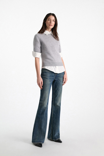 Dorothee Schumacher Merino-cashmere half-sleeve pullover medium grey