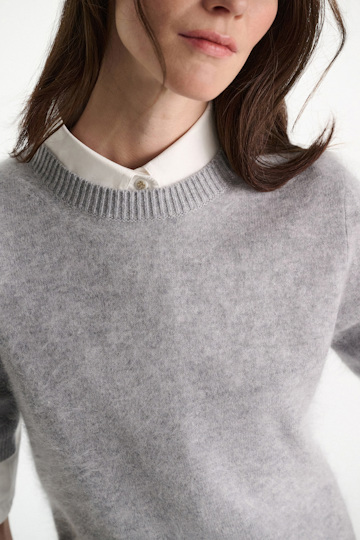 Dorothee Schumacher Merino-cashmere half-sleeve pullover medium grey