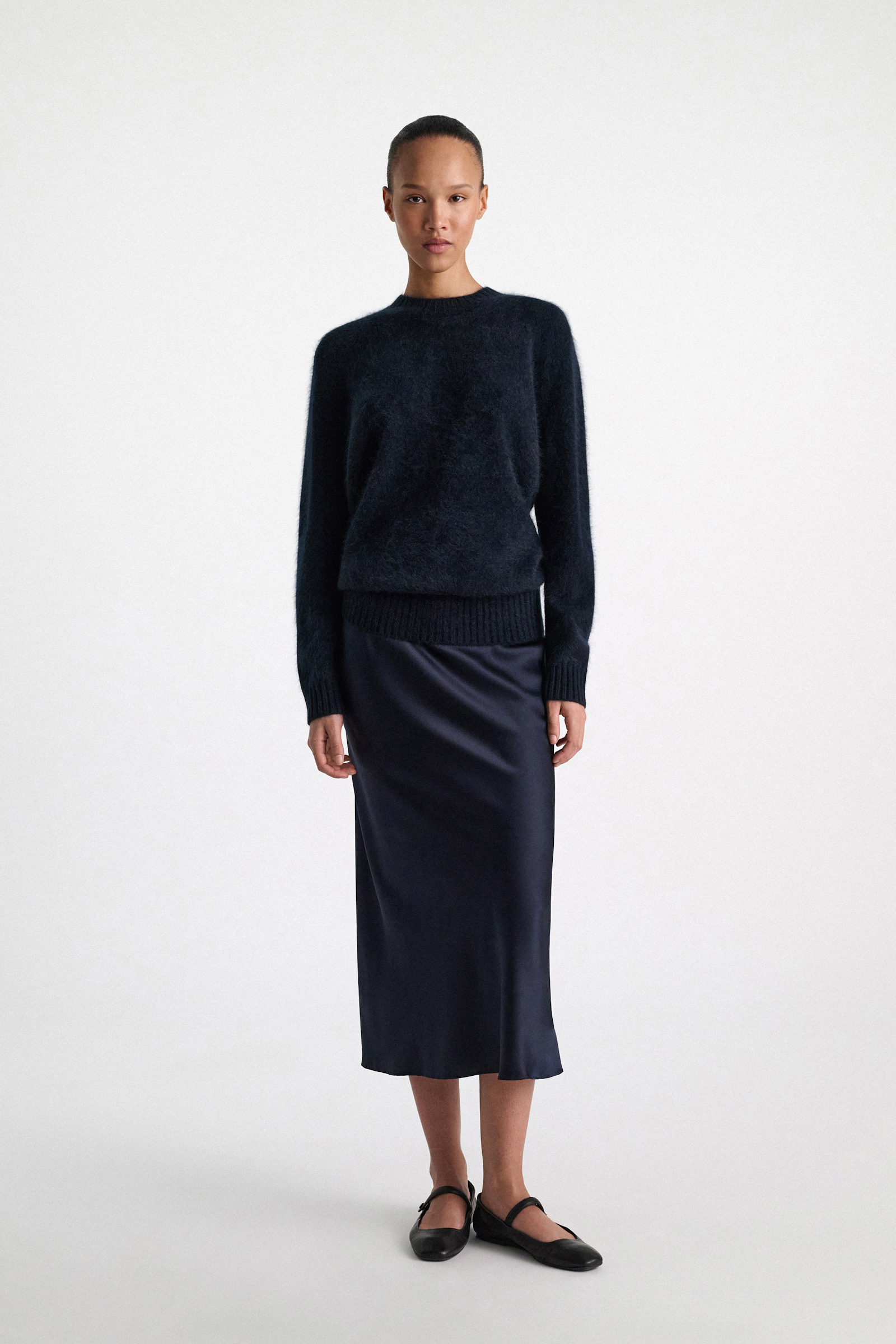 Dorothee Schumacher Fluffy Pullover aus Merino und Kaschmir dark navy