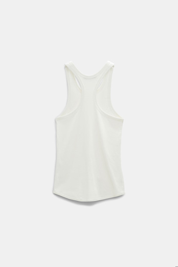 Dorothee Schumacher Fine rib cotton racerback tank top camellia white