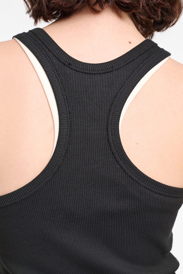 Dorothee Schumacher Geripptes Tanktop mit Racerback pure black