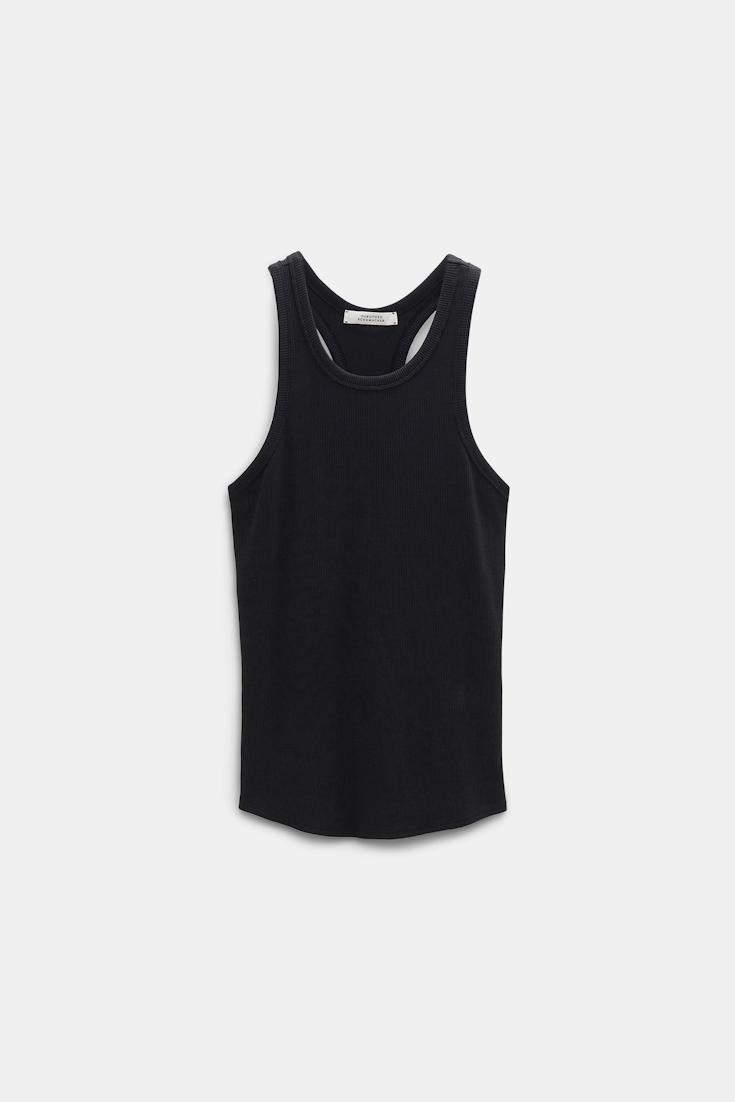 Dorothee Schumacher Geripptes Tanktop mit Racerback pure black