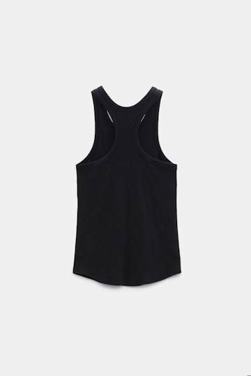 Dorothee Schumacher Fine rib cotton racerback tank top pure black