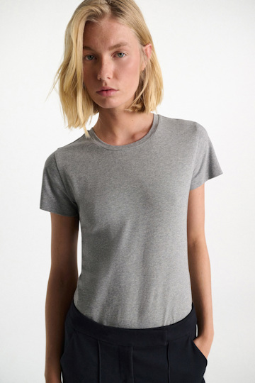 Dorothee Schumacher Classic cotton-jersey T-shirt grey melange