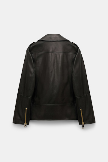 Dorothee Schumacher Nappa leather biker jacket pure black