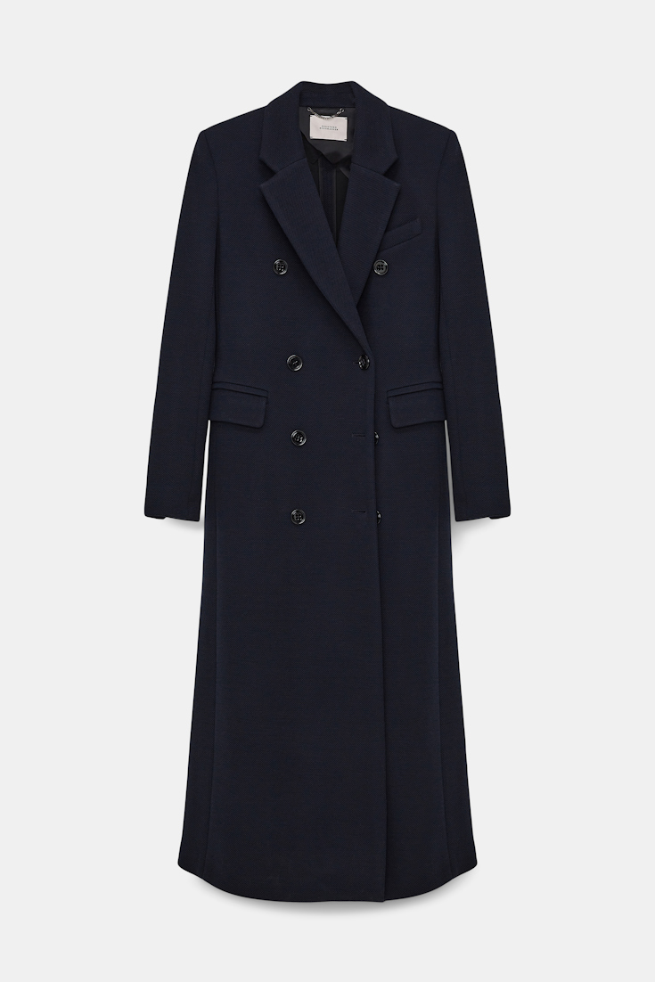 Dorothee Schumacher LANGER MANTEL AUS WOLL-STRETCH MIX dark navy