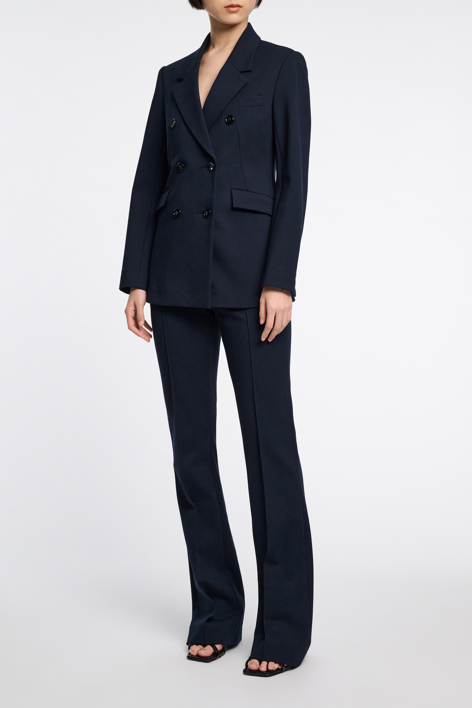 Dorothee Schumacher Doppelreihiger Blazer aus Punto Milano dark navy