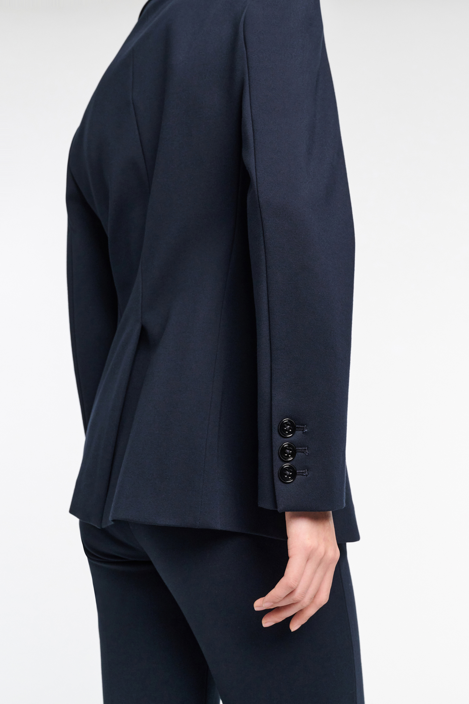 Dorothee Schumacher Doppelreihiger Blazer aus Punto Milano dark navy