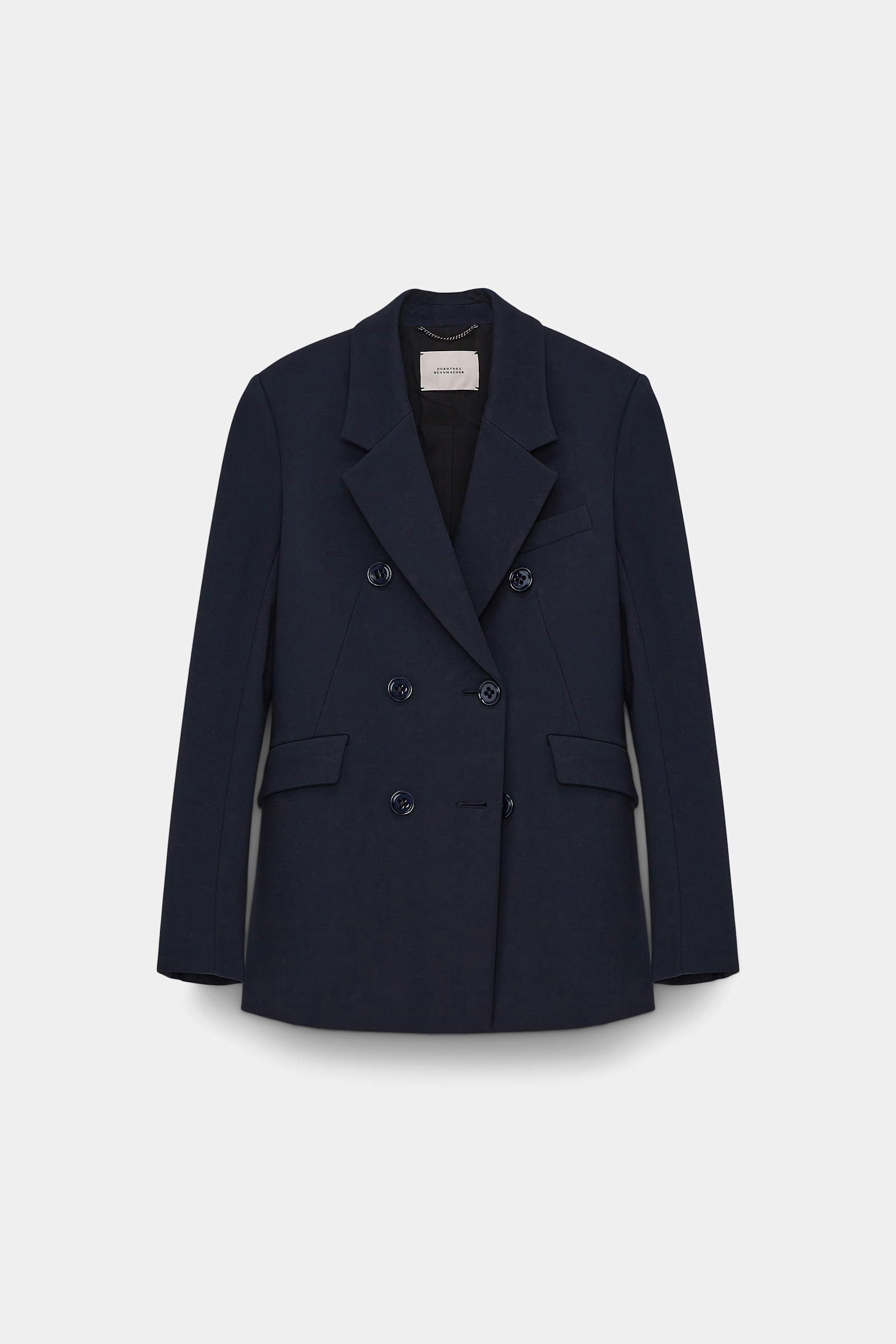 Dorothee Schumacher Doppelreihiger Blazer aus Punto Milano dark navy