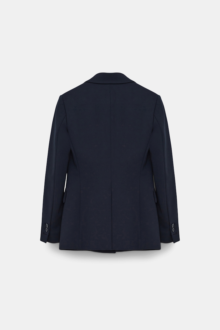 Dorothee Schumacher Doppelreihiger Blazer aus Punto Milano dark navy