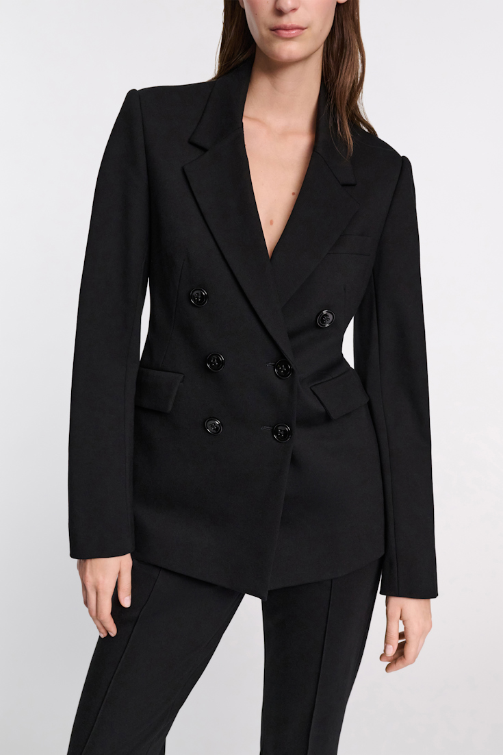 Dorothee Schumacher Double-breasted blazer in Punto Milano pure black