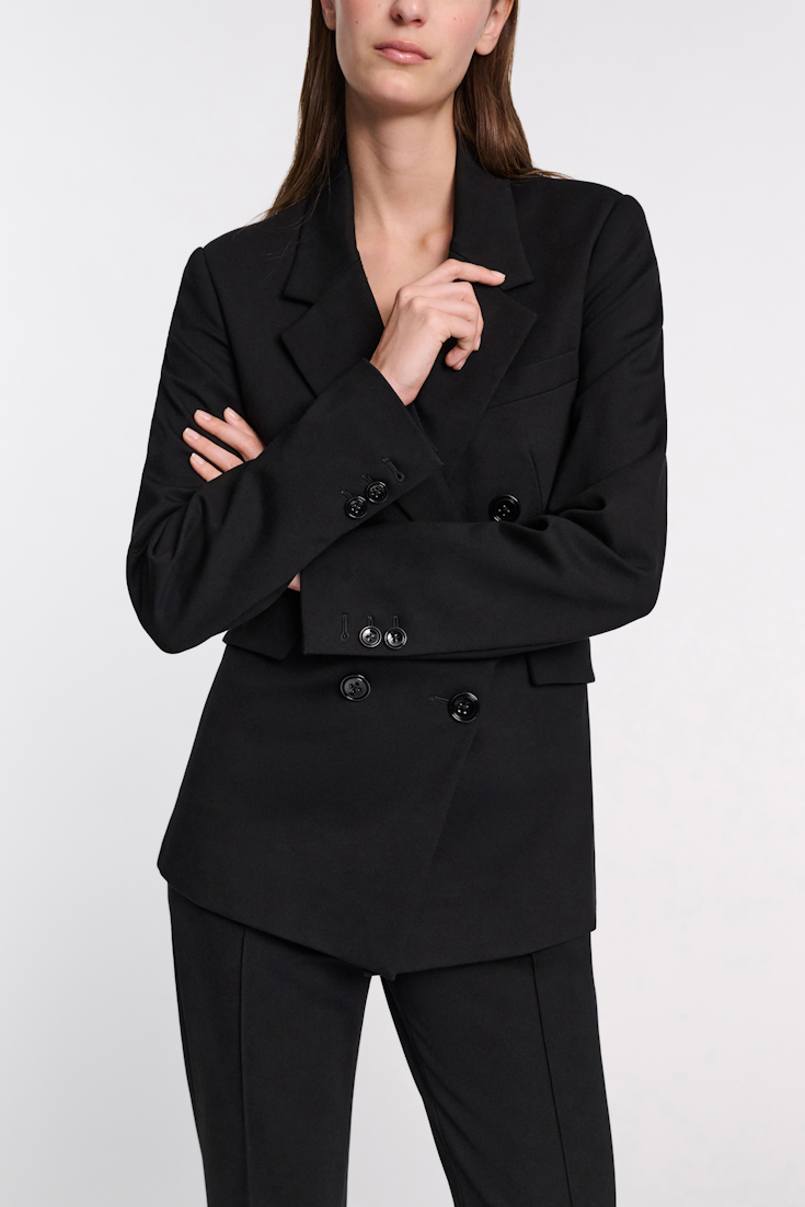 Dorothee Schumacher Double-breasted blazer in Punto Milano pure black