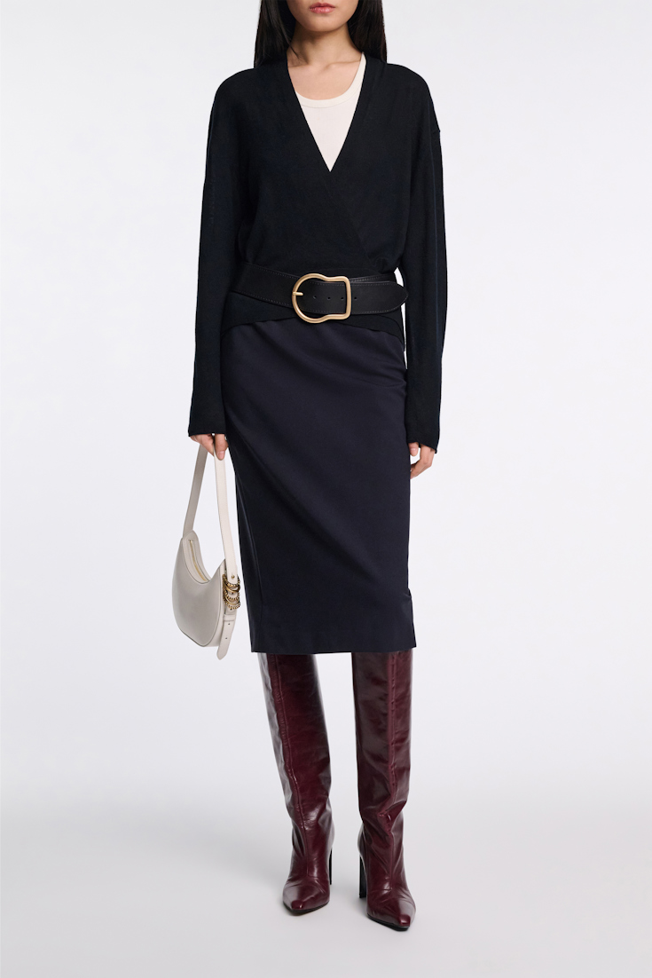 Dorothee Schumacher Pencil skirt in Punto Milano dark navy