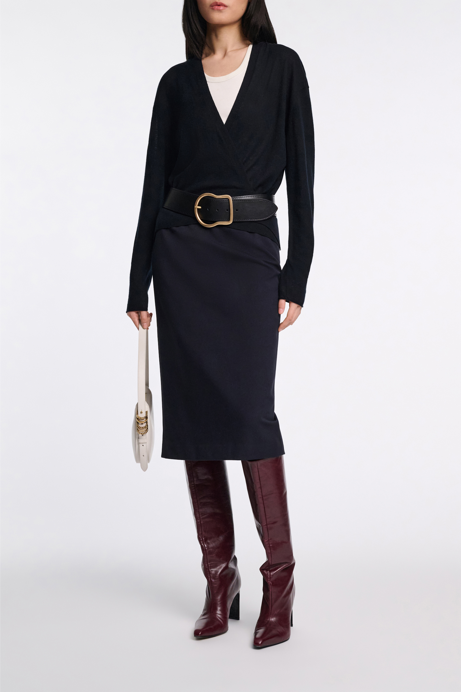 Dorothee Schumacher Pencil skirt in Punto Milano dark navy