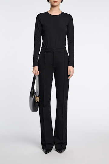 Dorothee Schumacher Hose mit ausgestelltem Bein aus Punto Milano pure black