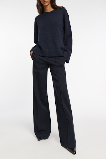 Dorothee Schumacher Wide leg pants in Punto Milano dark navy