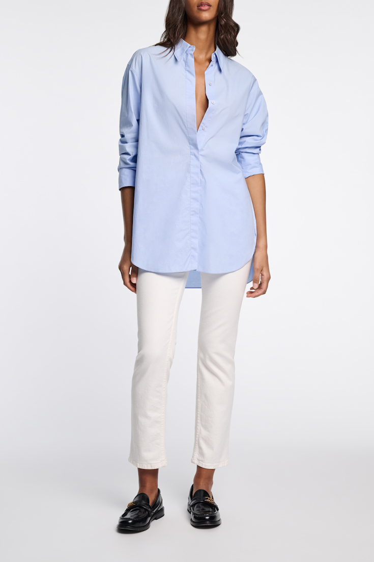 Dorothee Schumacher Lange Hemdbluse aus Popeline soft blue