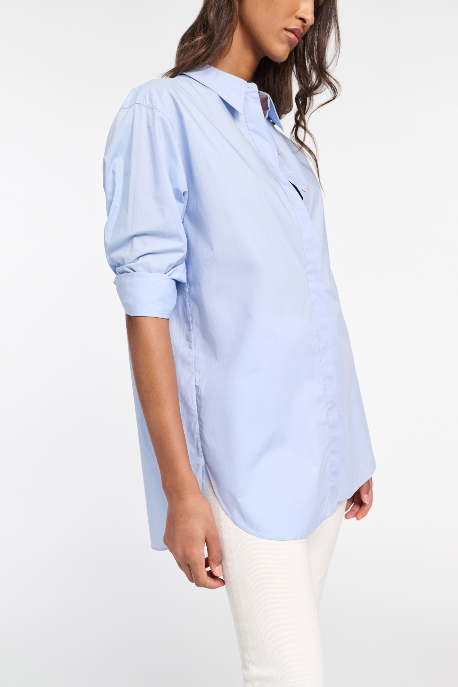 Dorothee Schumacher Lange Hemdbluse aus Popeline soft blue